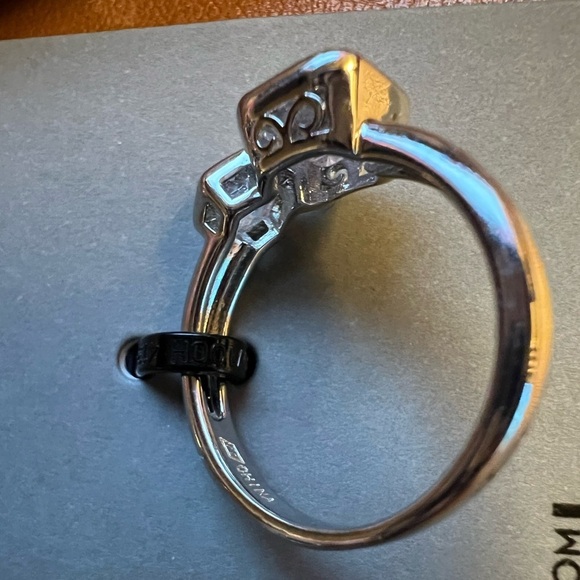 🆕NORDSTROM Silver Cubic Zircoina Cushion Cut Toi et Moi Ring::NWT::SZ 8:: - Picture 3 of 6